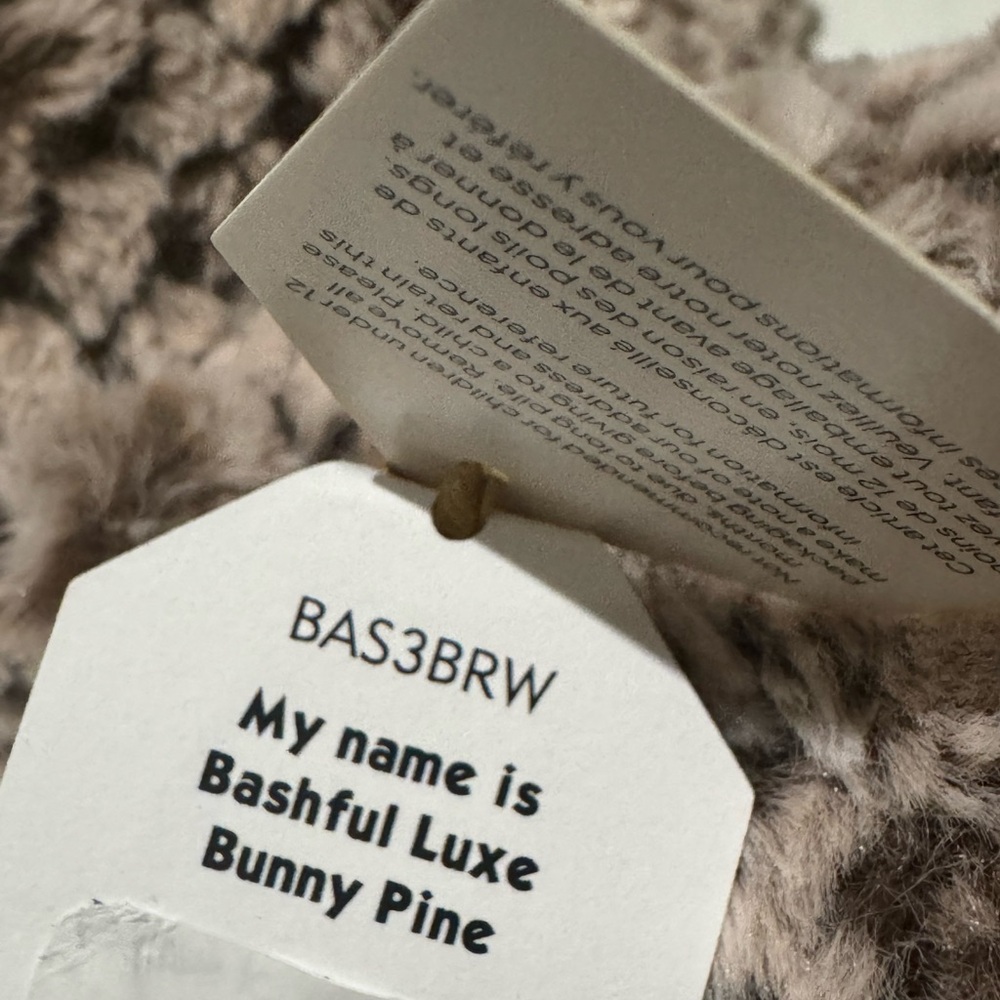 Authentic NWT Jellycat Bashful Luxe Bunny Pine Rare LAST ONE Gold Tag - Picture 6 of 16